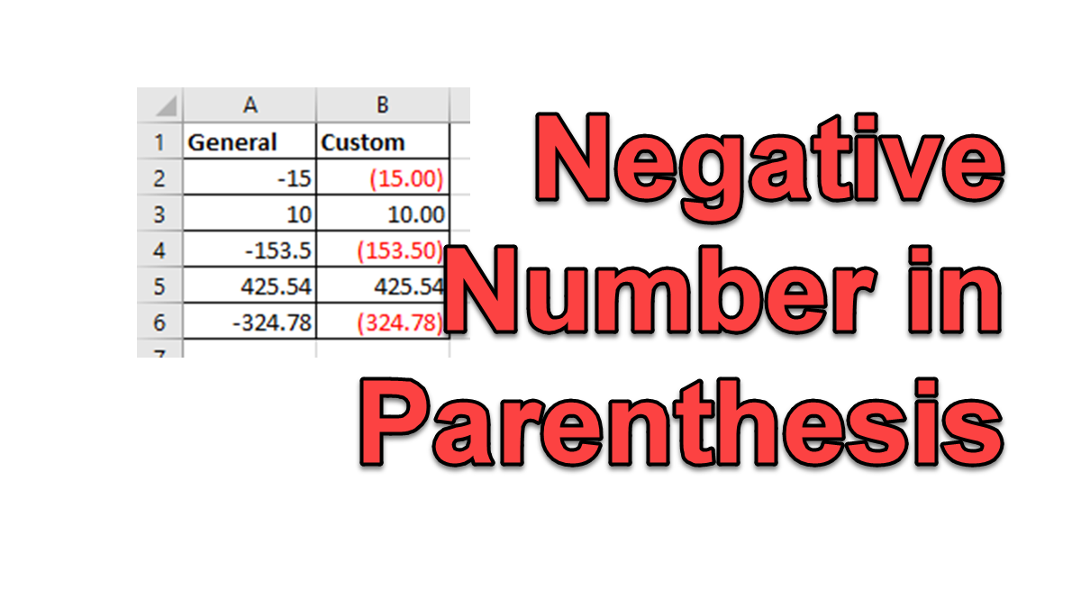 get parentheses for negative numbers in excel for mac 2011